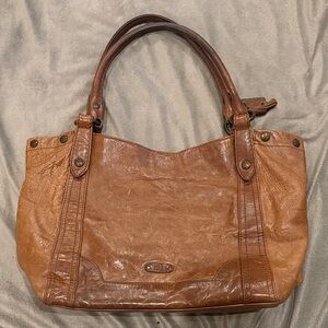 Frye Melissa Cognac Leather Tote Bag